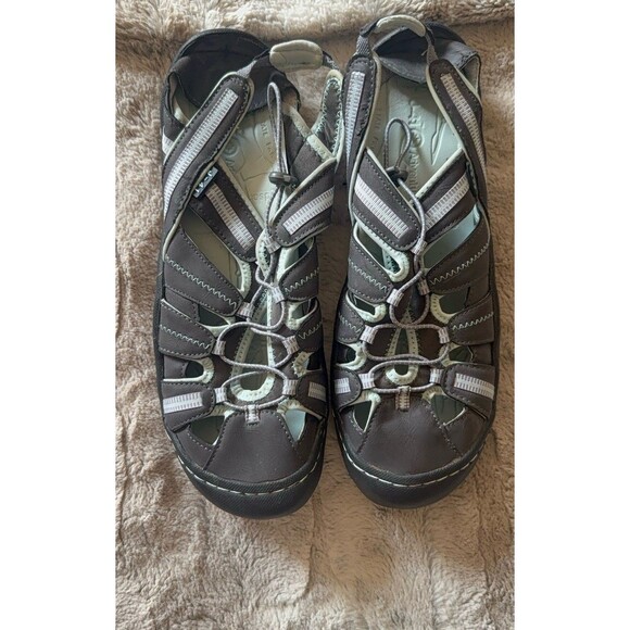 Jeep Adventure J-41 Hiking Shoes Women's 10M Bungee Cord Gray Tan Vegan Leather - Picture 2 of 15